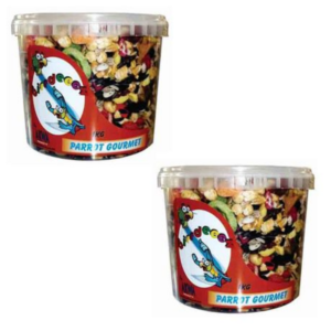 Parrot Gourmet Food 2Kg Bucket Double Value Pack